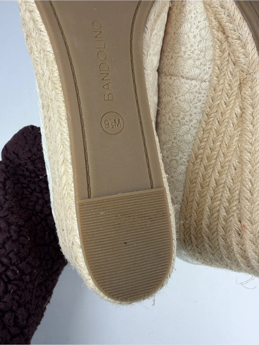 Bandolino Women's Nuri Peep Toe Espadrille Wedges Cream Floral Size 9.5M